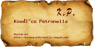 Kovács Petronella névjegykártya